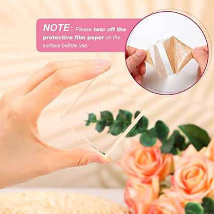 Vicenpal 4 Pieces Acrylic Square Display Block 2 x 2 x 1 Inches