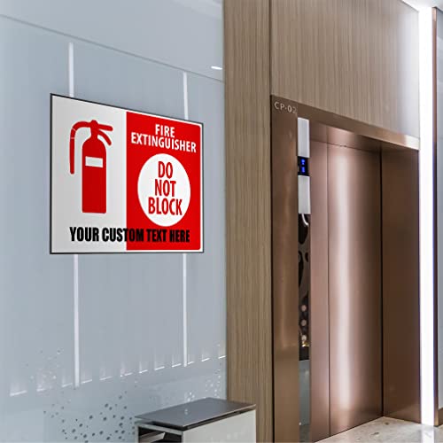 Custom Industrial Decals Horizontal Vinyl Stickers Fire Extinguisher Do Not Block Sign Fire Exit and Emergency Industrial Safety Sign Label Personalized Text Here 24x18Inches Personalized Text Here - color: Personalized Text Here, size: 24x18inches