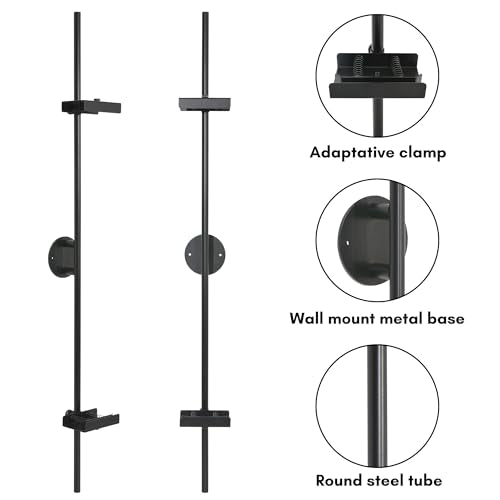 Americanflat 30" Picture Frame Stand - Wall Mounted Frame Stand - Artwork and Photo Easel with Adaptive Clamps for Different Frame Profiles - Ideal for 20x30 Frame - Black - size: 30 inch