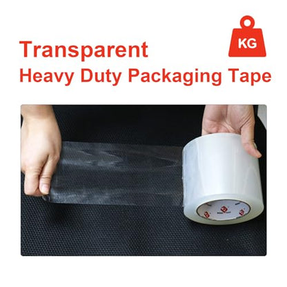 BOMEI PACK 4'' Wide Clear Packing Tape, 4-inch x 110 Yards (330ft), Heavy Duty Industrial Grade Packaging Tape Refills for Box Office Moving, Shipping and Mailing - size: 4 inch x 110 yards