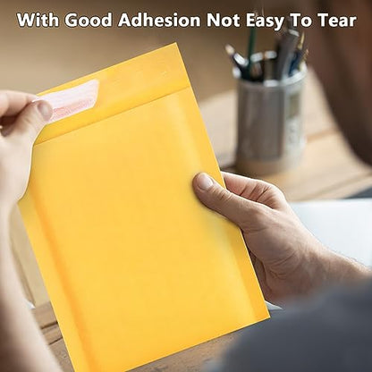 Kraft Bubble Mailers 4x7inch 100Pack Yellow Self-Seal Padded Envelopes Bubble Opaque Padded Mailers Shipping Bags for Small Businesses to Package and Mail Jewelry, Electronic Products - size: 4x7-100Pc