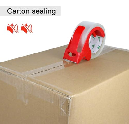 BOMEI PACK No Noise Quiet Clear Packing Tape, Heavy Duty Packaging Tape, Refill Rolls for Sealing Packing and Shipping, 2.4Mil 1.88Inch 55Yards 6rolls, with Free Dispenser - size: 1.88in x 55yds
