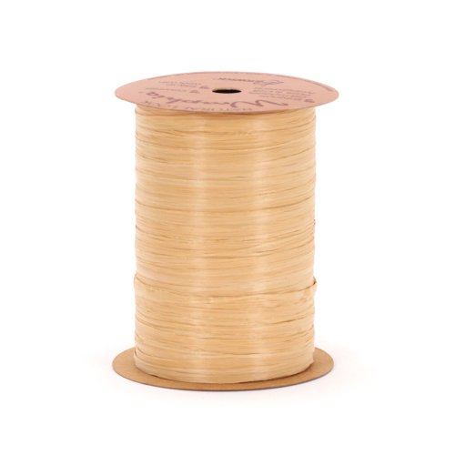 Berwick Offray 1/4'' Wide Matte Raffia Ribbon, Rustic Brown, 100 Yards - color: Brown, size: 7MM