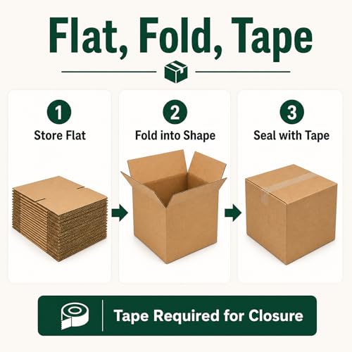 9x9x9 Brown Kraft Shipping Boxes for Small Business, 20 Pack - size: 9x9x9 Inch