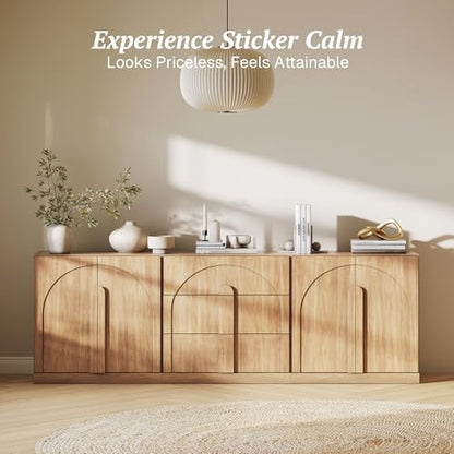BELLEZE Bijou 3-Piece Modular Sideboard Buffet Cabinet - Camel - color: Bijou Camel Bbc