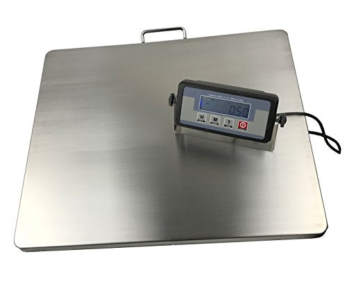 Angel USA Extra Large Platform 22 inches x 18 inches Stainless Steel 400lb Heavy Duty Digital Postal Shipping Scale, Powered by Batteries or AC Adapter, Great for Floor Bench Office Weight Weighing