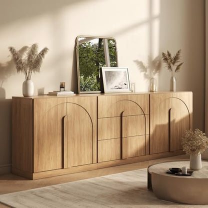 BELLEZE Bijou 3-Piece Modular Sideboard Buffet Cabinet - Camel - color: Bijou Camel Bbc