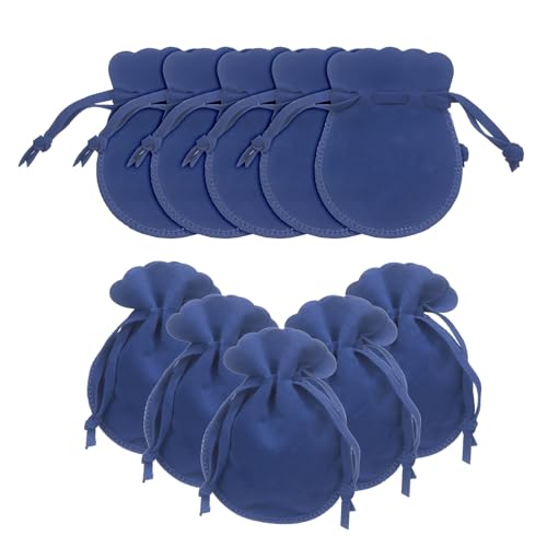 uxcell 20pcs Small Velvet Drawstring Pouches, 2.8"x3.5" Jewelry Bags, Blue - color: Blue, size: 1 Count (Pack of 20)