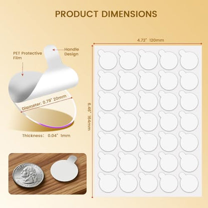 280Pcs Double Sided Adhesive Dots, Removable Clear Dots Sticky Tack, Waterproof No Trace Dots Adhesive Putty for Wall Hanging Crafts, Balloons Party Decorations Poster Picture Festival Decoration 20mm - size: 20mm(280pcs)