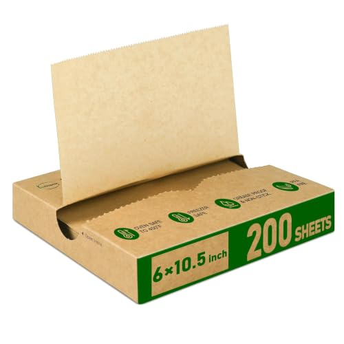 EcoDispose Precut POP UP Deli Paper Sheet, 200 Pack, 6" x 10.5", Kraft - color: Kraft, size: 6“x10.5”