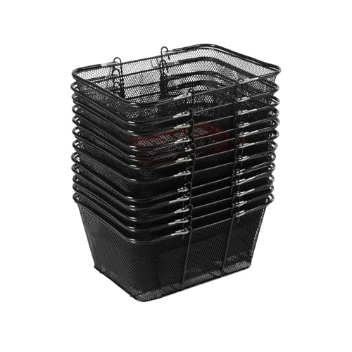 12Pcs Metal Wire Shopping Basket, Stackable Grocery Baskets with Handles