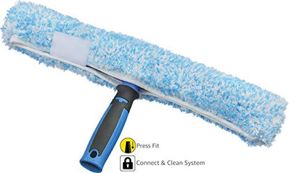 Unger Professional 14” Performance Grip Window Cleaner Scrubber, Gently Clean Mirror and Glass Surfaces Without Scratching, Reusable Microfiber Sleeve, Effective Cleaning Supplies - size: 14", style: Striped Scrubber