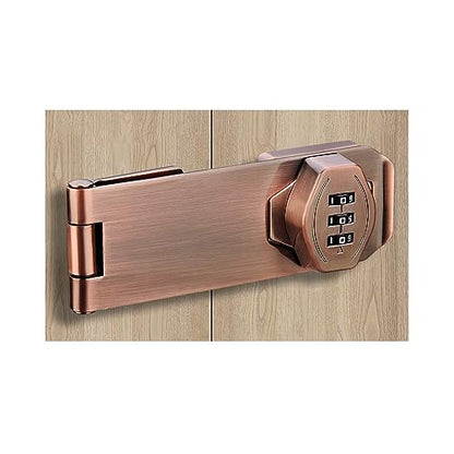 ETEKJOY Keyless Cabinet Lock 3-Digit Password Combination Code Hasp Latch Lock Twist Knob Wooden Drawer Cupboard Locker Gun-Safe Closet Box (3 inch, Antique Copper) - color: Antique Copper, size: 3 Inch