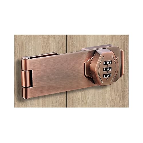 ETEKJOY Keyless Cabinet Lock 3-Digit Password Combination Code Hasp Latch Lock Twist Knob Wooden Drawer Cupboard Locker Gun-Safe Closet Box (4 inch, Antique Copper) - color: Antique Copper, size: 4 Inch