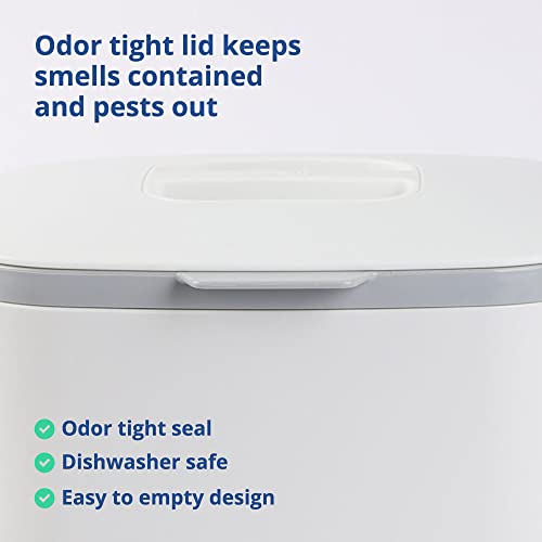 Blue Ginkgo Kitchen Compost Bin, 5L Countertop Compost Bin, White - color: White, size: 1.32 gal / 5 L