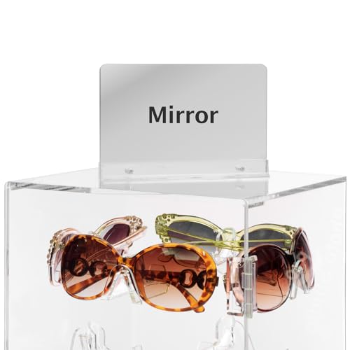 MOOCA Lockable Rotating Acrylic Sunglasses Display Case, 24 Frames