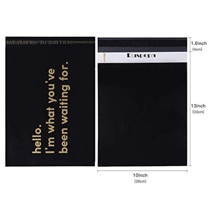 RUSPEPA Poly Mailer Shipping Bag with Self Sealing, Business Text Printed Design 2.3 Mil Heavy Duty Self Seal Mailing Envelopes, 100 Pack 10 x 13 inches, Black - color: Black, size: 10 x 13 inches