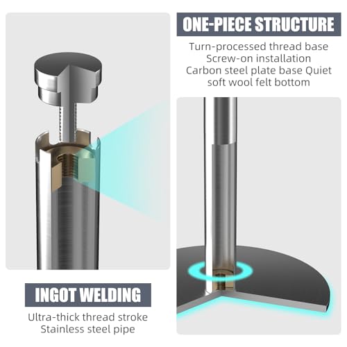 kaiyomi 4Pcs Museum Short Stanchions 50 Feet Barriers (Titanium Black) - color: Titanium Black
