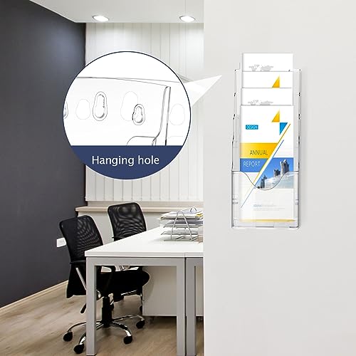 Crtiin 2 Pack 4 Tier Acrylic Brochure Holder 6 X 9 Inch, Clear Display - size: 6 x 9 Inch