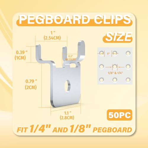 50 PC Prong Metal Pegboard Hooks Silver - color: Silver