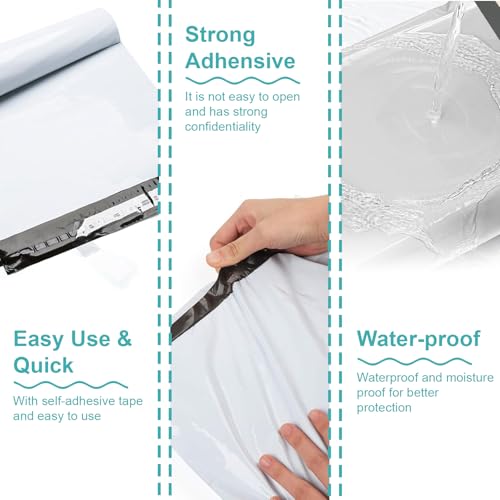 OausTect 14" x 17" White Poly Mailers Large Shipping Bags,100 Pcs Shipping Envolopes with Strong Self-sealing Adhesive Waterproof and Tear-Proof - size: 14x17-100 Pcs