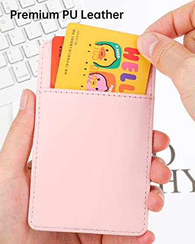 Teskyer Leather ID Badge Holder with Lanyard, Vertical Starry Pink - color: Starry Pink, size: Vertical