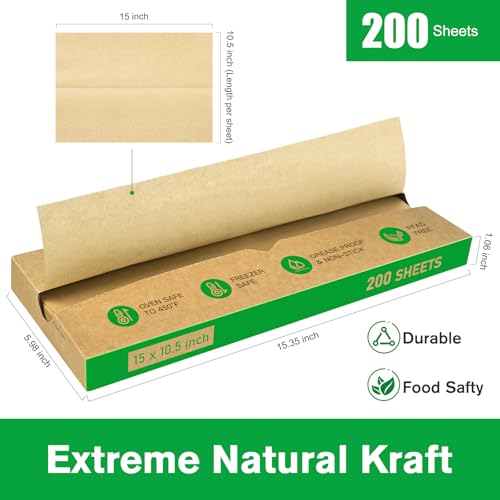 EcoDispose Precut POP UP Deli Paper Sheet, 200 Pack, 15" x 10.5", Kraft - color: Kraft, size: 15“x10.5”