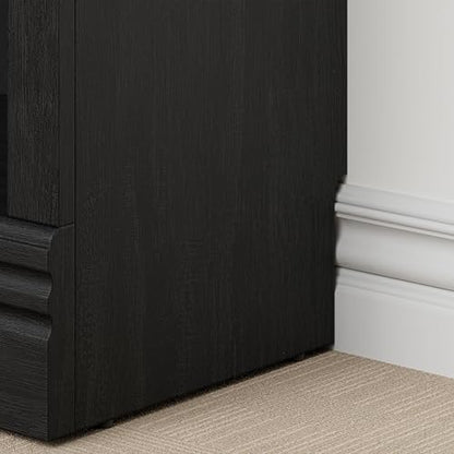 5-Tier Narrow Bookshelf, Adjustable Shelves, 72.5" - color: Black