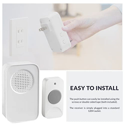 Newhouse Hardware WCMP White Plug-In Wireless Door Chime Kit | Wireless Doorbell for Home and Office with Plug-in Chimes | Adjustable Volume Ring Doorbell with Expanded Chime Selection - style: Plug-In