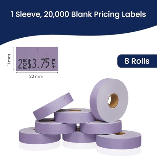 Pricing Labels for Monarch 1131 Lavender - 20,000 Labels w/ 8 Rolls Value Pack, 1 Sleeve - Made in USA - color: Lavender, size: 1 Sleeve