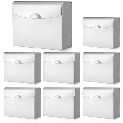 Tioncy 8 Pcs Sanitary Napkin Disposal Receptacle Wall Mount, Silvery White
