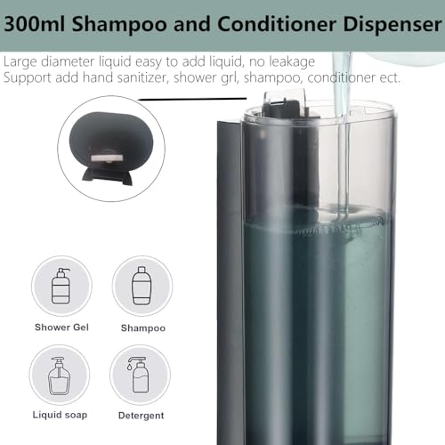10oz/300ml Single Manual Wall Mounted Soap Dispenser, Black - color: Black