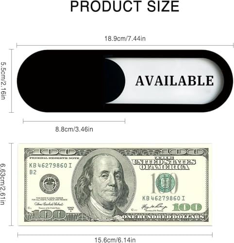 In Use/Available Slider Sign 5Pack, Acrylic, Black 7.4x2.2in - color: In Use/Available, size: 5 PCS