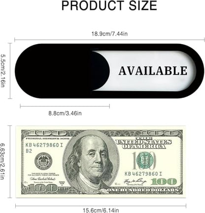 In Use/Available Slider Sign 5Pack, Acrylic, Black 7.4x2.2in - color: In Use/Available, size: 5 PCS