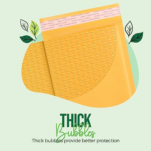 Fuxury Bubble Mailer 6x10" 100 Pack Kraft Padded Envelopes Usable Size 6x9" - color: Yellow, size: 6x10" 100PC