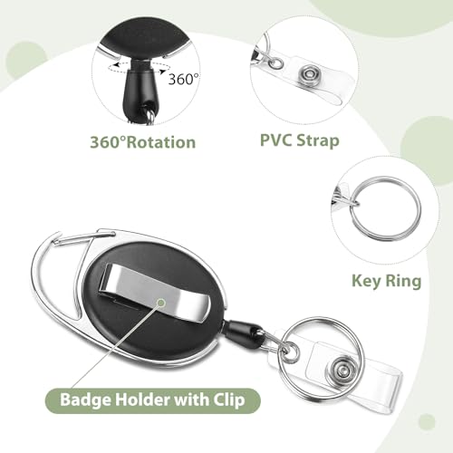 5 Pack Vertical Id Badge Holder with Retractable Reels, Clear PVC - style: 5 Set Clear Material