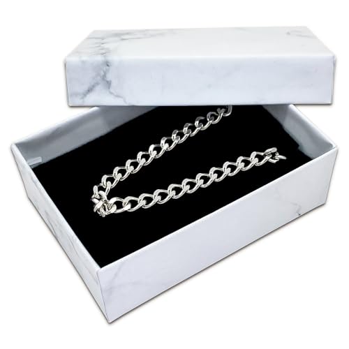 TheDisplayGuys 24-pack Cardboard Gift Boxes w. Velvet Jewelry Insert & Lids - color: Marble White
