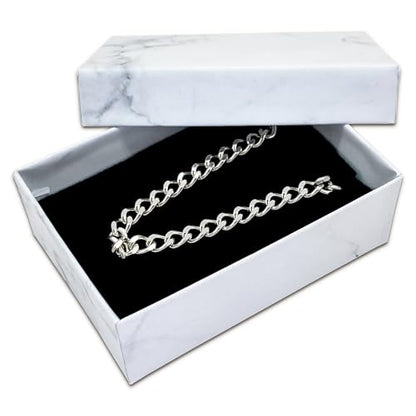 TheDisplayGuys 24-pack Cardboard Gift Boxes w. Velvet Jewelry Insert & Lids - color: Marble White