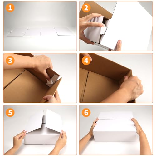 CRUGLA 12x12x4 Shipping Boxes 25 Pack, White Corrugated Cardboard Boxes with Side-Lock and Pre-Applied Double-Sided Tape, Easy Assemble Packing Mailer Boxes for Small Business Shipping - size: 12x12x4 Inch 25 Pack
