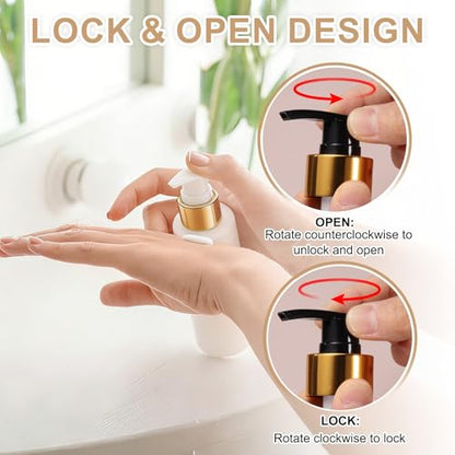 uxcell Soap Dispenser Pump Heads Gold/White 12 Pcs Pcs - color: Gold/White, size: 24/410
