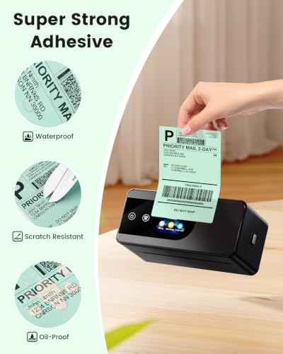 Phomemo 4x6 Green Thermal Label, Shipping Labels Pack of 250 4x6 Roll Labels, Compatible with Phomemo, Zebra, Rollo, Jadens and Other Thermal Printers - color: Green