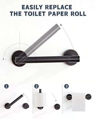 RARXTR Bronze Toilet Paper Holder SUS304 Stainless Steel Double Post Pivoting Toilet Paper Roll Holder Wall Mounted Toilet Tissue Holder for Commercial Bathroom RV Oil Rubbed Bronze - color: Oil Rubbed Bronze