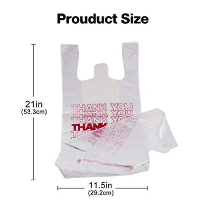 TashiBox Shopping Thank Reusable and Disposable Grocery Bags Measures 11.5" X 6.25" X 21", 15mic, 0.6 Mil (600 Count) - style: 600pcs