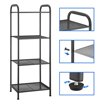 MAX Houser 4 Tier Standing Shelf Units Storage Rack, Charcoal Gray - color: Grey, size: 4-Tier