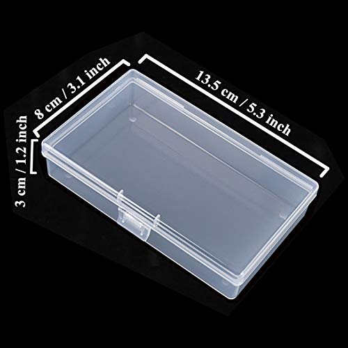 Goodma 8 Pieces Rectangular Clear Plastic Organizer Box, 135 x 80 x 30 mm - size: 135 x 80 x 30 mm