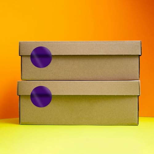Purple Round Stickers 2 Inch Waterproof Vinyl Coding Labels 200 PCS - color: Purple