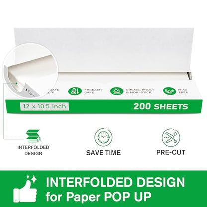 EcoDispose Precut POP UP Deli Paper Sheet, 200 Pack, 12" x 10.5", White - color: White, size: 12“x10.5”