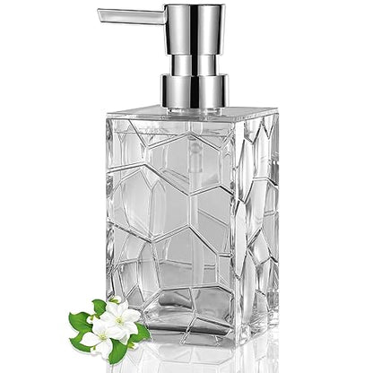 Clear Acrylic Pump Bottle Refillable Lotion Soap Dispenser 10oz - color: Clear, size: 1 Pack