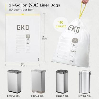 EKO 20 Gallon Extra-Strong XL Tall Kitchen Trash Bags, Code G, 110 ct - size: 110 Count (Pack of 1), style: 21 Gallon Bags/Code G
