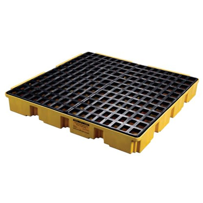 Eagle Square 4 Drum Spill Containment Pallet, Made in the USA, Yellow - color: Yellow, size: 4 Drum, style: No Drain